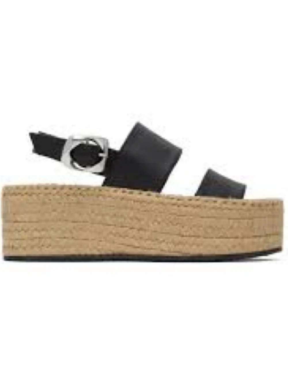 Rag&Bone Odyssey Women's Black Leather Espadrille Platform Sandals